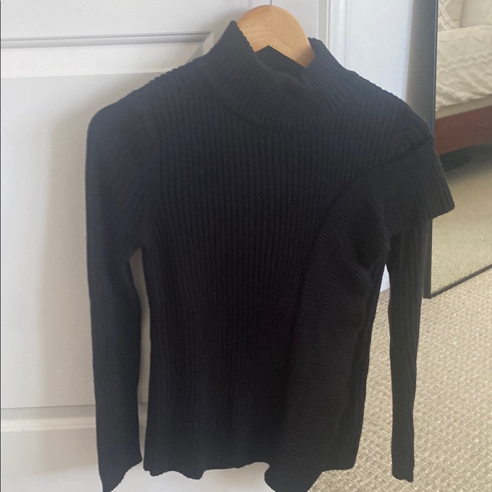Women's Black Ribbed Sweater